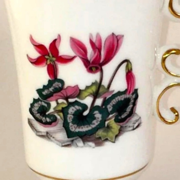 Royal Worchester Alpine Flowers Bone China Coffee Tea Cups - Picture 4 of 5